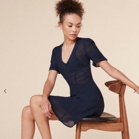 Reformation Sue Dress Blue 8 - Picture 2 of 9